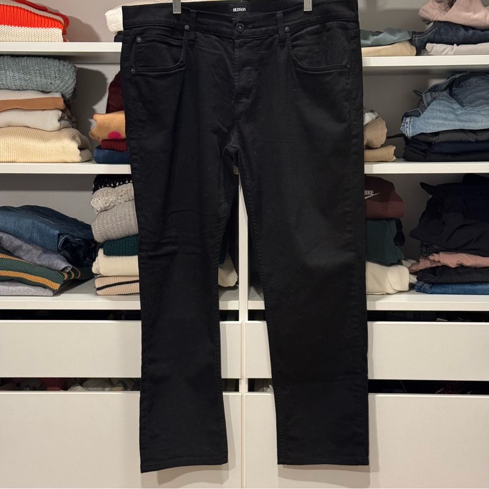 Hudson Blake Slim Straight Black Jeans